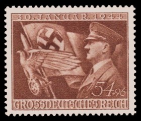 54 + 96 Pf Briefmarke: 11. Jahrestag der Machtergreifung Adolf Hitlers 54 + 96 Pf Briefmarke: 11. Jahrestag der Machtergreifung Adolf Hitlers