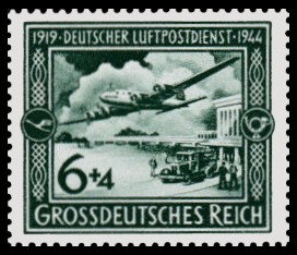 6 + 4 Pf Briefmarke: 25 Jahre Deutscher Luftpostdienst