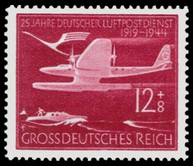 12 + 8 Pf Briefmarke: 25 Jahre Deutscher Luftpostdienst