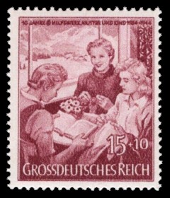15 + 10 Pf Briefmarke: 10 Jahre Hilfswerk Mutter und Kind