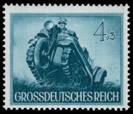 4 + 3 Pf Briefmarke: Heldengedenktag 12. März 1944