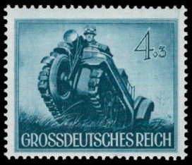 4 + 3 Pf Briefmarke: Heldengedenktag 12. März 1944 4 + 3 Pf Briefmarke: Heldengedenktag 12. März 1944