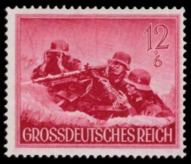 12 + 6 Pf Briefmarke: Heldengedenktag 12. März 1944 12 + 6 Pf Briefmarke: Heldengedenktag 12. März 1944