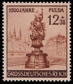 12 + 38 Pf Briefmarke: 1200 Jahre Fulda 12 + 38 Pf Briefmarke: 1200 Jahre Fulda