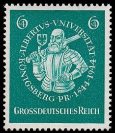 6 + 4 Pf Briefmarke: 400 Jahre Albertus Universität Königsberg 6 + 4 Pf Briefmarke: 400 Jahre Albertus Universität Königsberg