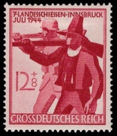 12 + 8 Pf Briefmarke: 7. Landesschiessen Innsbruck 12 + 8 Pf Briefmarke: 7. Landesschiessen Innsbruck