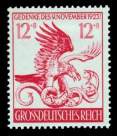 12 + 8 Pf Briefmarke: 21. Jahrestag des Hitlerputsches