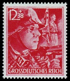 12 + 38 Pf Briefmarke: Parteiformationen SA und SS