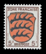 5 Pf Briefmarke: Landeswappen, Württemberg 5 Pf Briefmarke: Landeswappen, Württemberg
