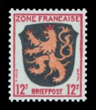 12 Pf Briefmarke: Landeswappen, Pfalz