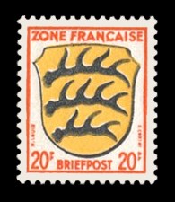 20 Pf Briefmarke: Landeswappen, W&uuml;rttemberg
