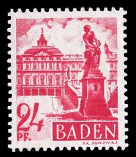 24 Rpf Briefmarke: Persönlichkeiten und Ansichten aus Baden I, Schloss Rastatt