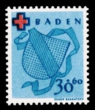 30 + 60 Pf Briefmarke: Rotes Kreuz