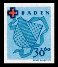 30 + 60 Pf Briefmarke: Rotes Kreuz