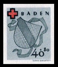 40 + 80 Pf Briefmarke: Rotes Kreuz