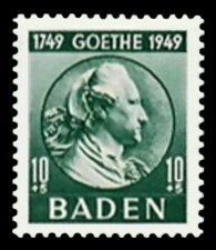 10 + 5 Pf Briefmarke: 200. Geburtstag Johann Wolfgang von Goethe