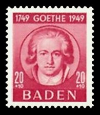 20 + 10 Pf Briefmarke: 200. Geburtstag Johann Wolfgang von Goethe