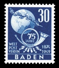 30 Pf Briefmarke: 75 Jahre Weltpostverein