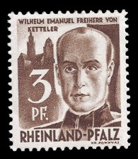 3 Rpf Briefmarke: Persönlichkeiten und Ansichten aus Rheinland-Pfalz I, Ketteler 3 Rpf Briefmarke: Persönlichkeiten und Ansichten aus Rheinland-Pfalz I, Ketteler