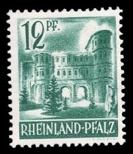 12 Rpf Briefmarke: Persönlichkeiten und Ansichten aus Rheinland-Pfalz I, Porta Nigra
