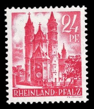 24 Rpf Briefmarke: Persönlichkeiten und Ansichten aus Rheinland-Pfalz I, Dom zu Worms
