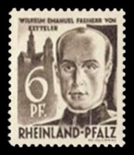 6 Pf Briefmarke: Pers&ouml;nlichkeiten und Ansichten aus Rheinland-Pfalz II, Ketteler