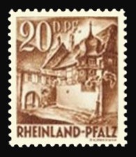 20 DPf Briefmarke: Pers&ouml;nlichkeiten und Ansichten aus Rheinland-Pfalz II, Winzerh&auml;user