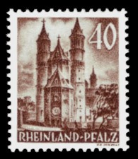 40 Pf Briefmarke: Persönlichkeiten und Ansichten aus Rheinland-Pfalz III, Dom zu Worms