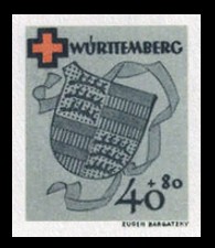 40 + 80 Pf Briefmarke: Rotes Kreuz