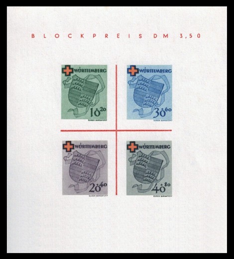 3,50 DM Briefmarke: Block: Rotes Kreuz 3,50 DM Briefmarke: Block: Rotes Kreuz