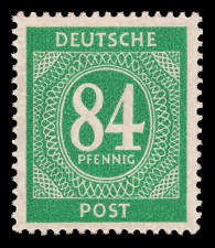 84 Pf Briefmarke: Freimarken I. Kontrollratsausgabe Ziffern, Ziffer 84 Pf 84 Pf Briefmarke: Freimarken I. Kontrollratsausgabe Ziffern, Ziffer 84 Pf