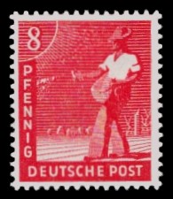8 Pf Briefmarke: Freimarken II. Kontrollratsausgabe, Sämann