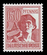 60 Pf Briefmarke: Freimarken II. Kontrollratsausgabe, Arbeiter