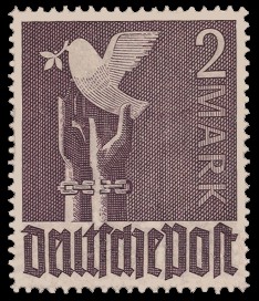 2 M Briefmarke: Freimarken II. Kontrollratsausgabe, Friedenstaube