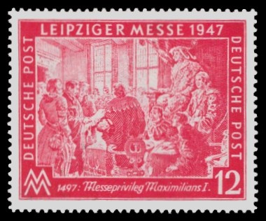 12 Pf Briefmarke: Leipziger Herbstmesse 1947 12 Pf Briefmarke: Leipziger Herbstmesse 1947