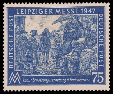 75 Pf Briefmarke: Leipziger Herbstmesse 1947 75 Pf Briefmarke: Leipziger Herbstmesse 1947