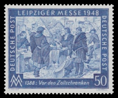 50 Pf Briefmarke: Leipziger Frühjahrsmesse 1948 50 Pf Briefmarke: Leipziger Frühjahrsmesse 1948