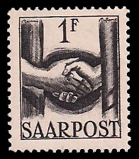 1 Fr Briefmarke: Saar III, Wiederaufbau des Saarlandes