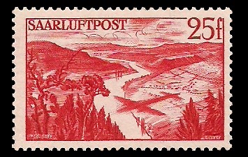 25 Fr Briefmarke: Flugpostmarke