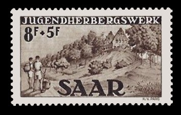 8+ 5 Fr Briefmarke: Jugendherbergswerk, Ludweiler