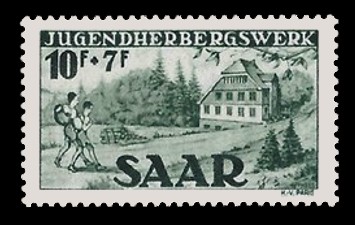 10+ 7 Fr Briefmarke: Jugendherbergswerk, Weiskirchen