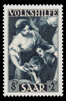8+ 2 Fr Briefmarke: Volkshilfe, Gem&auml;lde