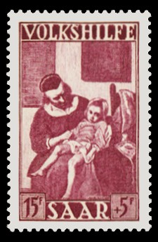 15+ 5 Fr Briefmarke: Volkshilfe, Gem&auml;lde