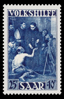 25+ 10 Fr Briefmarke: Volkshilfe, Gem&auml;lde