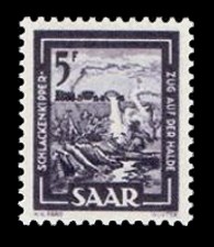 5 Fr Briefmarke: Saar IV, Industrie, Handel, Landwirtschaft und Kultur