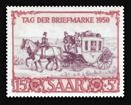 15+ 5 Fr Briefmarke: Tag der Briefmarke 1950 15+ 5 Fr Briefmarke: Tag der Briefmarke 1950