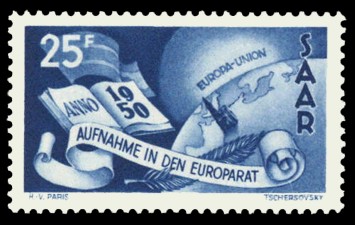 25 Fr Briefmarke: Aufnahme in den Europarat 25 Fr Briefmarke: Aufnahme in den Europarat