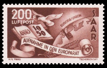 200 Fr Briefmarke: Flugpostmarke, Aufnahme in den Europarat