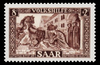 8+ 2 Fr Briefmarke: Volkshilfe, Lutwinus-Legende