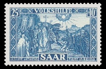 25+ 10 Fr Briefmarke: Volkshilfe, Lutwinus-Legende